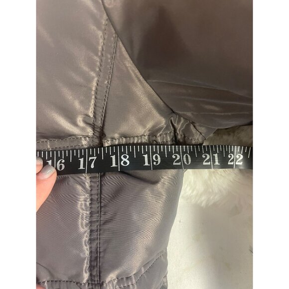 Number Nine Puffer Down Coat Jacket Gray Long Sleeve Stand-up Collar Women Large - Picture 8 of 10